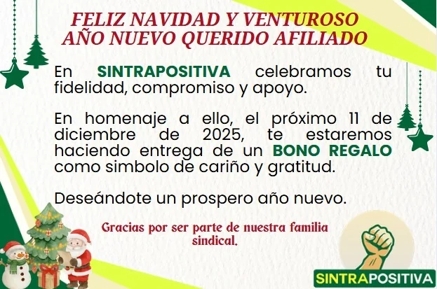 Bono Navideño 2025 - SINTRAPOSITIVA