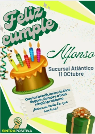 Cumpleaños de afiliados SINTRAPOSITIVA